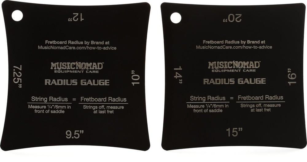 MusicNomad MN603 Precision Radius Gauge Set (2-pack) (2-pack) Bundle