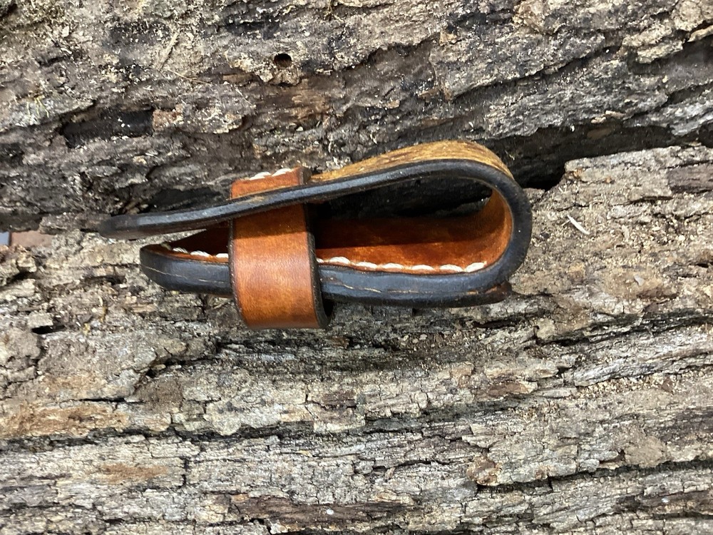 Leather Folding Pocket Knife Sheath Mini Trapper Size (Sheath Only)