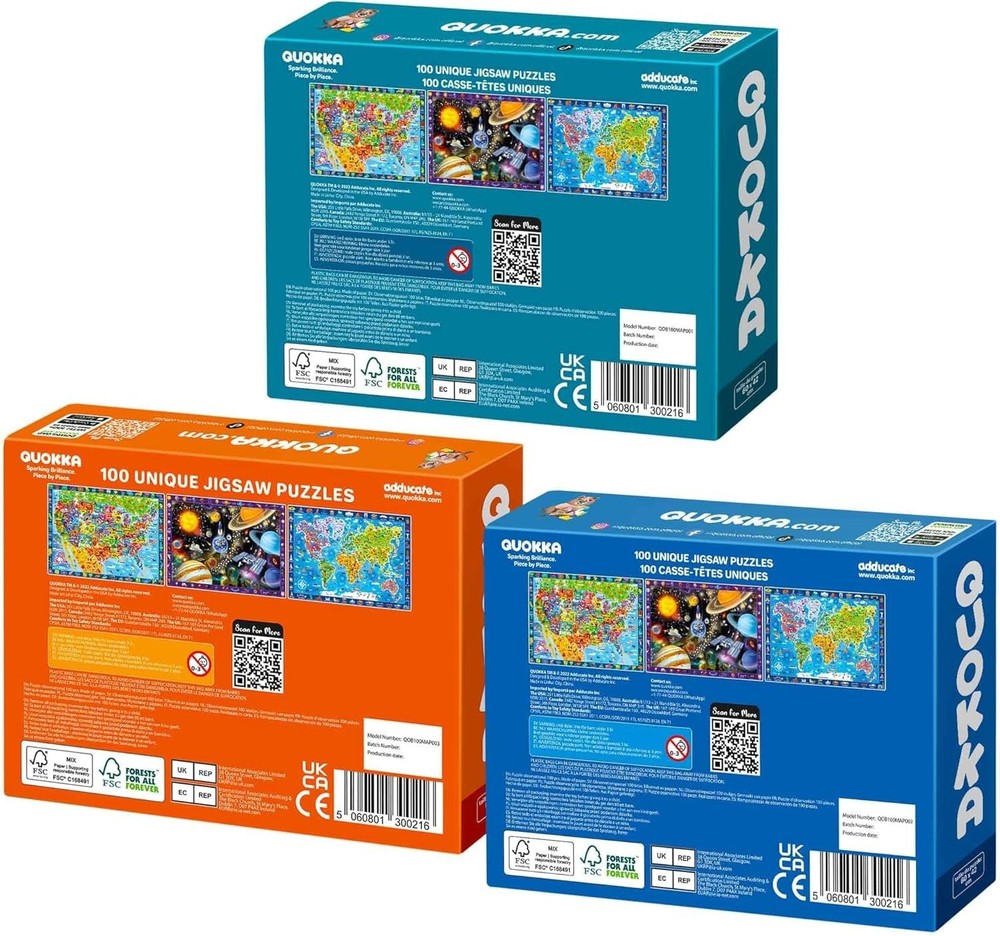 Educational World Map Space Puzzle Set