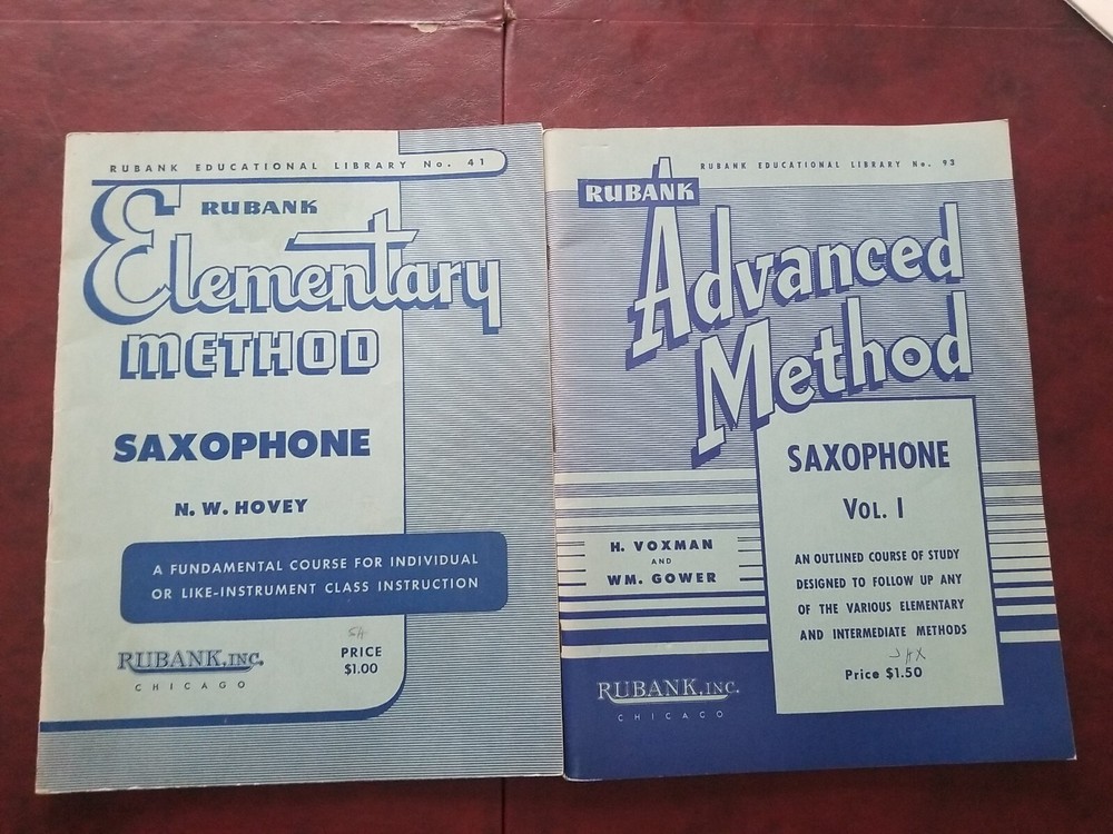 Vintage Rubank 1934 Elementary Method & 1940 Advanced Method For Saxophone