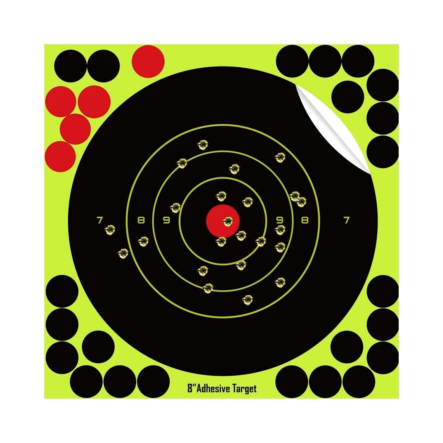 50Pcs Reactive Targets Range Paper -Bright Green Self-Adhesive Shooting Stickers