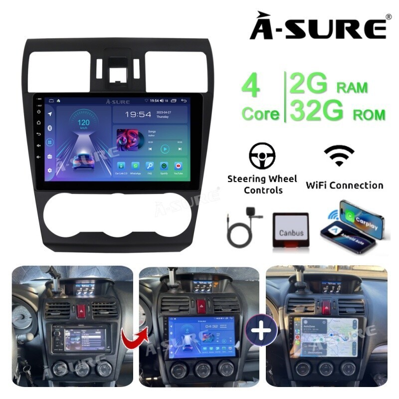 CarPlay Android 14 Radio Stereo for Subaru Forester Crosstrek 2012-2015 2+32GB