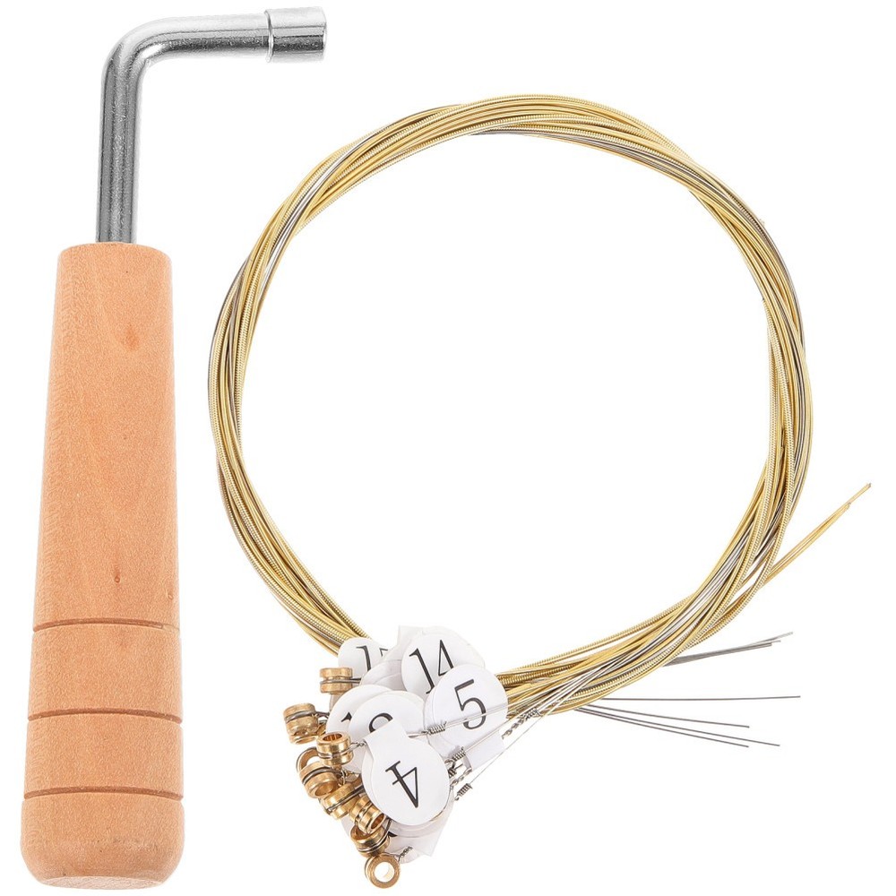 1Set Lyre Strings Kit Includes Metal Strings And Tuning Wrench For Harp