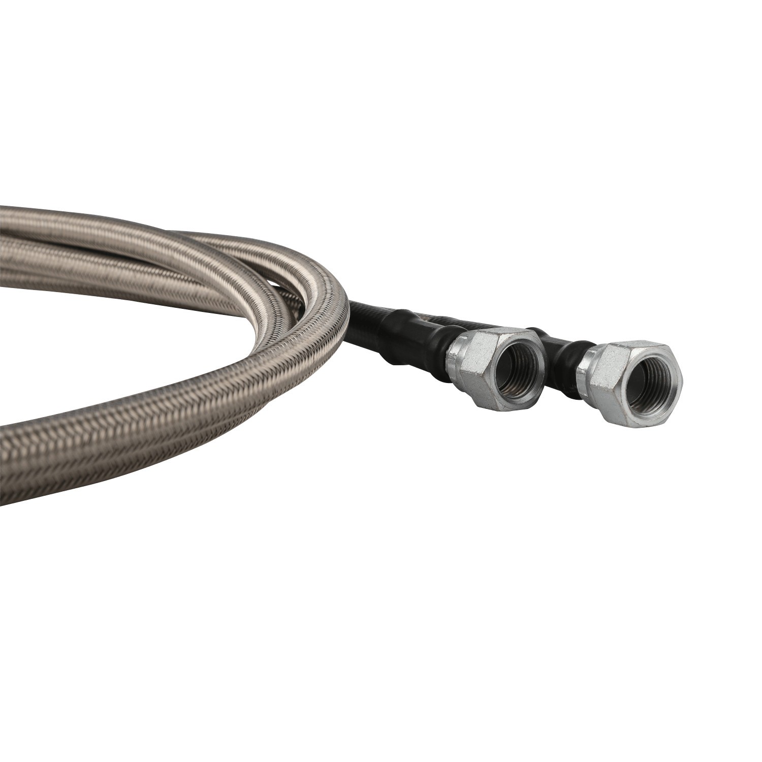 SS Braided Transmission Cooler Hose lines Fittings TH350 700R4 TH400 52" Length