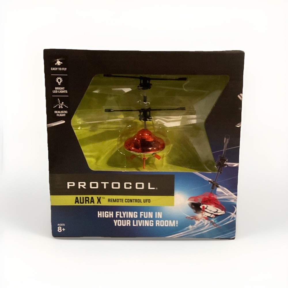 Protocol Aura X Remote Control RC UFO w/ Multi- Colored Lights Auto-Stabilizers
