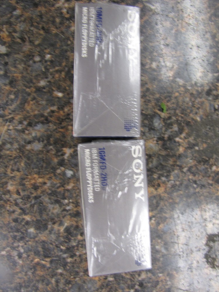 2x NEW SONY 3.5" Micro Floppy Disk 2MB Double Sided IBM High Density MFD-2HD