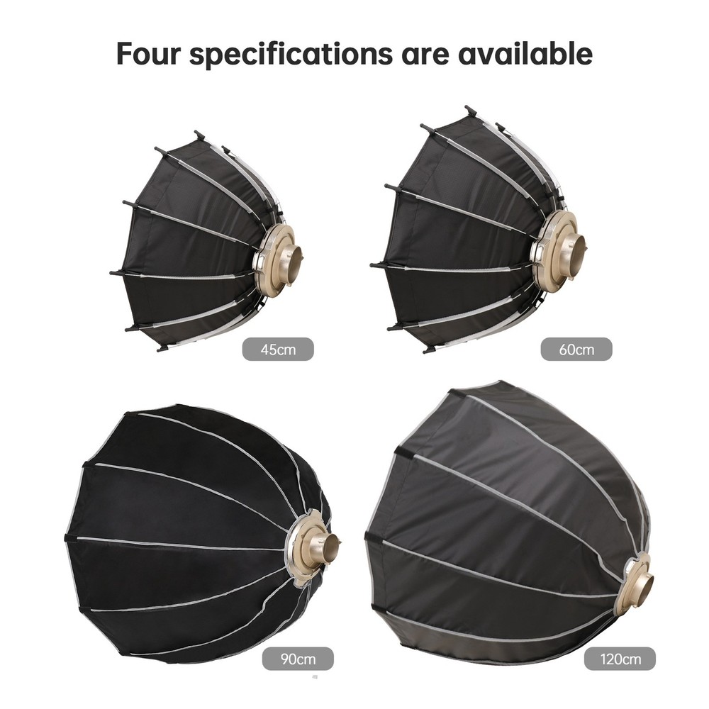 60cm/ 23.6in Quick Release Parabolic Softbox Foldable Softbox With Bowen BIVR