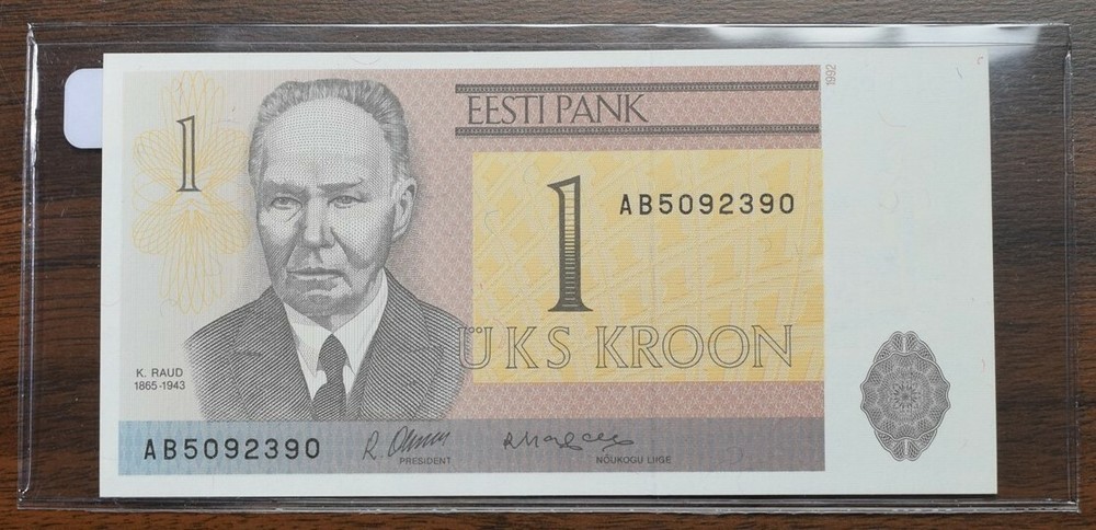Estonia $1 Kroon Note - UNC - CAT $5