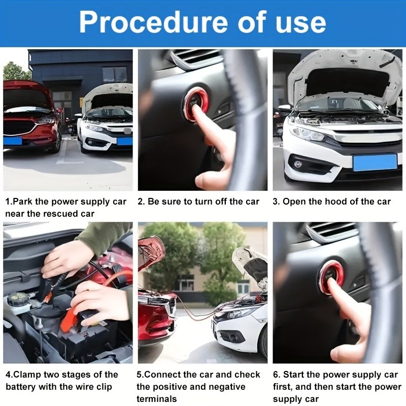 Heavy-Duty Car Battery Jumper Cables - 3M Emergency Jump Start for Vehicles