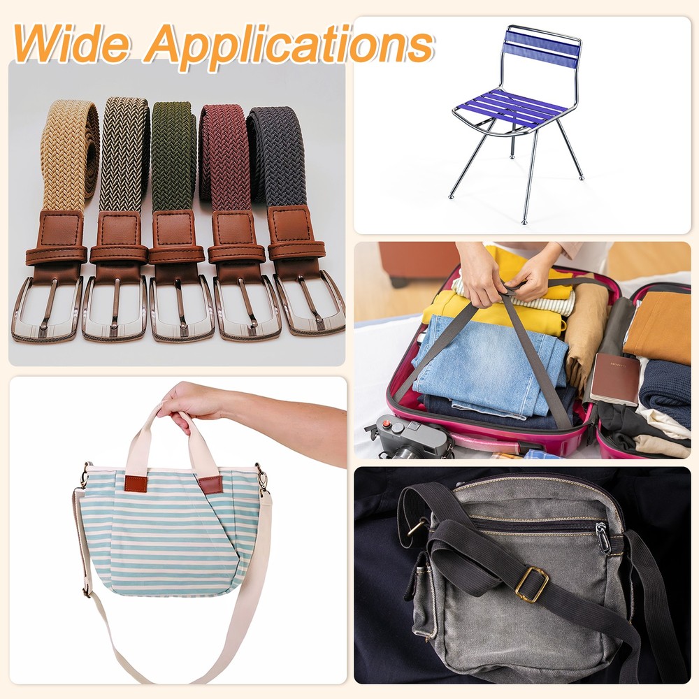 Cotton Webbing 2 Inch 11 Yard Polyester Cotton Webbing Strap, Grey