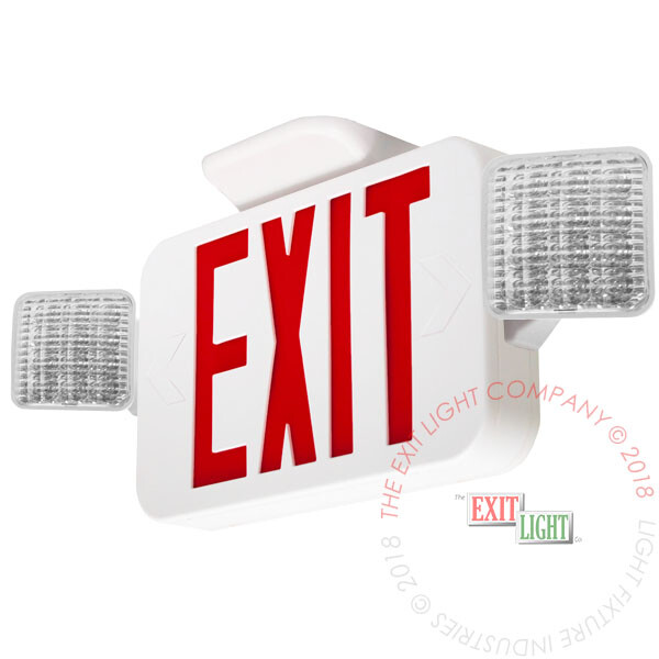 LFI Lights | Red LED Exit Sign Emergency Light Combo UL | 2 Pack COMBO2-R-W-BB-2
