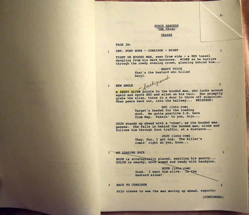 1992 Original Space Rangers " The Trial " First Draft 10/20/92 Script