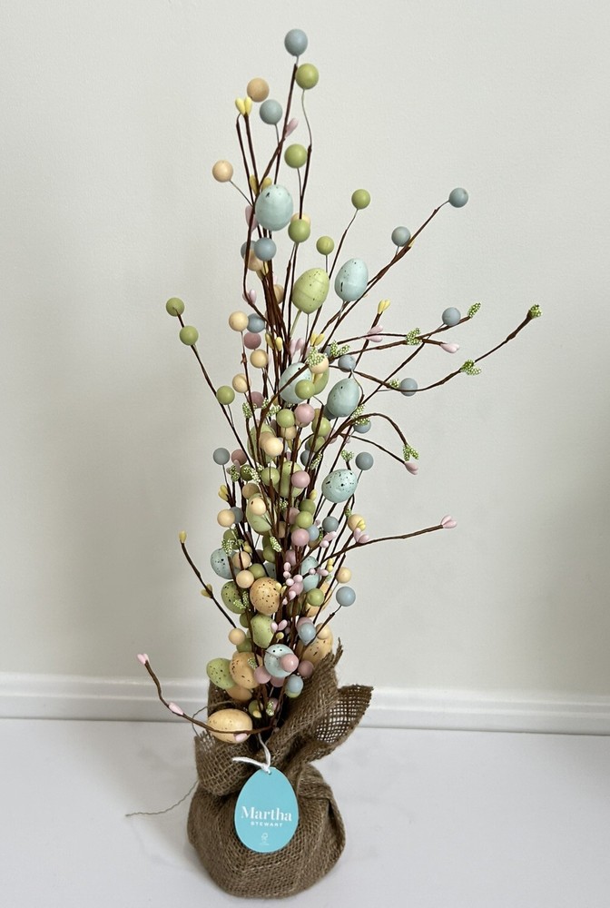 Martha Stewart Pastel Easter Egg Tree w/Burlap Base & Bendable Branches 24” NEW!