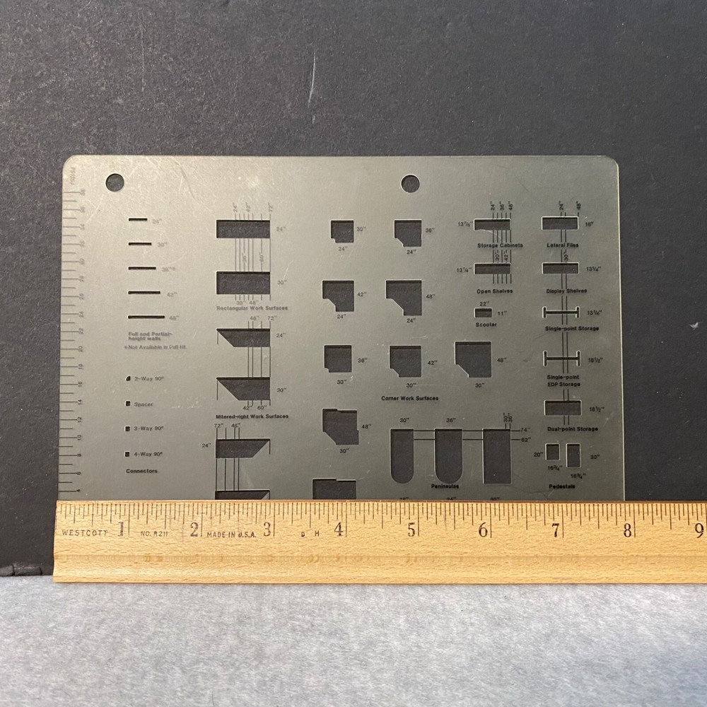 Vintage Herman Miller Ethospace Office Desk Template Tool 0.E6902