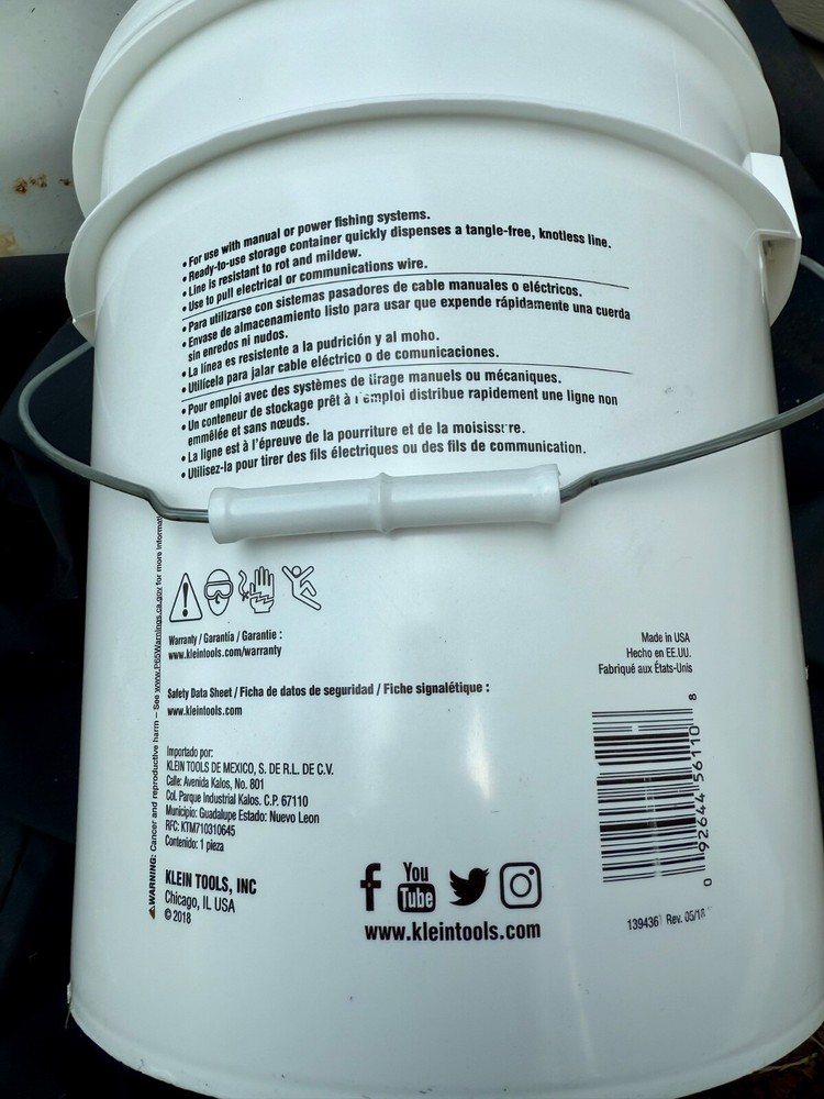 klein tools pulling line 6500 ft with orange tracer New.