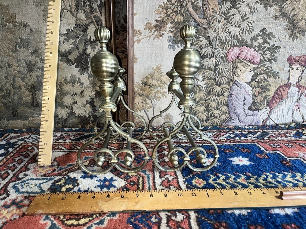 Solid Brass Vintage Andirons i