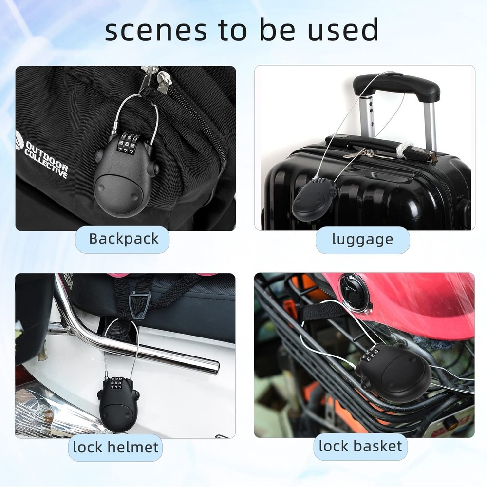 Luggage Locks - Combination Lock, Black, 27" Circumference, 10,000 Code Optio...