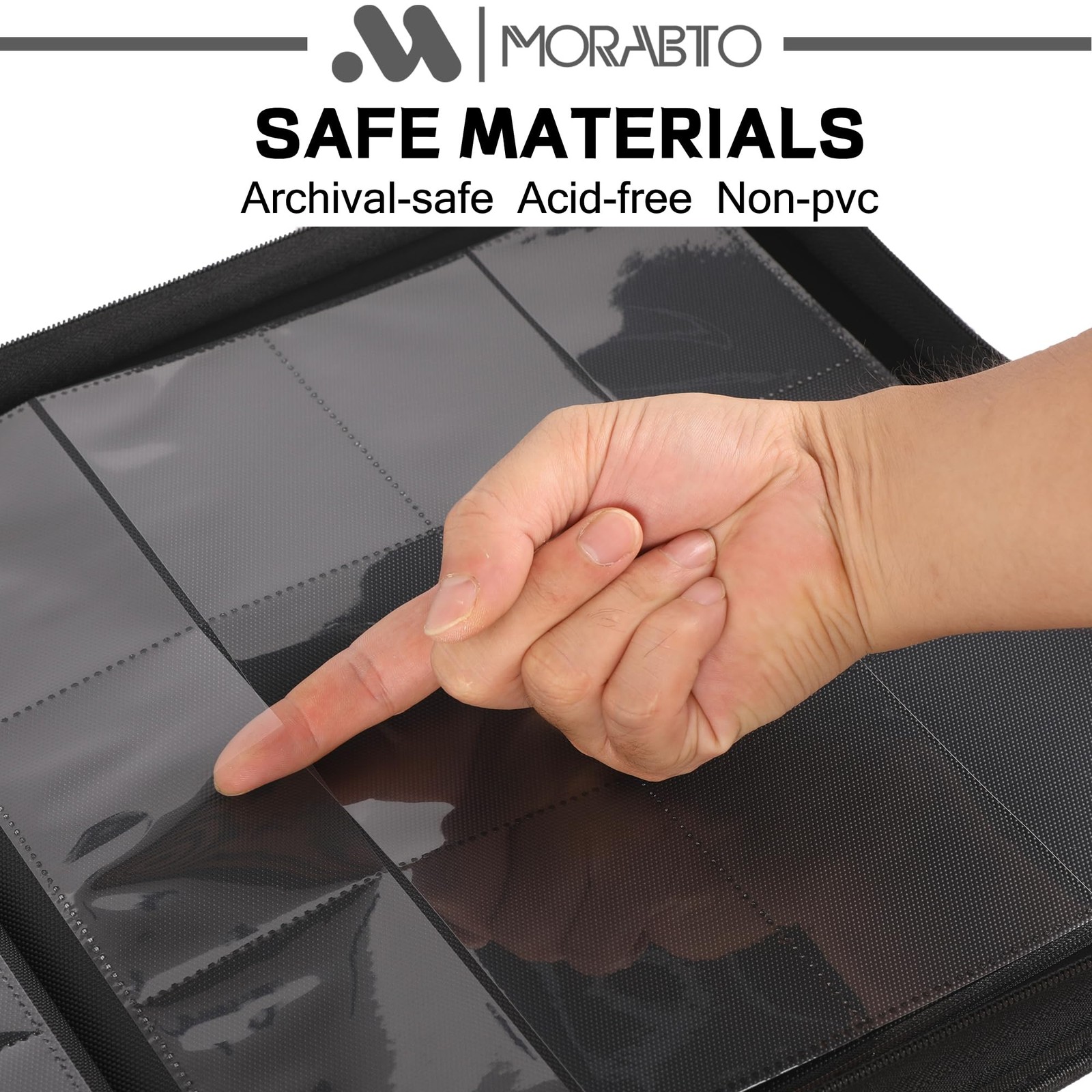 MORABTO 12-Pocket Card Binder - Holds 1200 Cards, 50 Sleeves - TCG/Sports