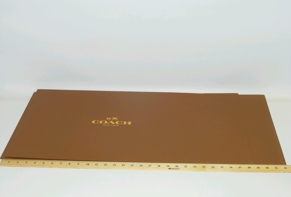 Coach empty gift box 14''x14''x5" Brown Gold ~new~