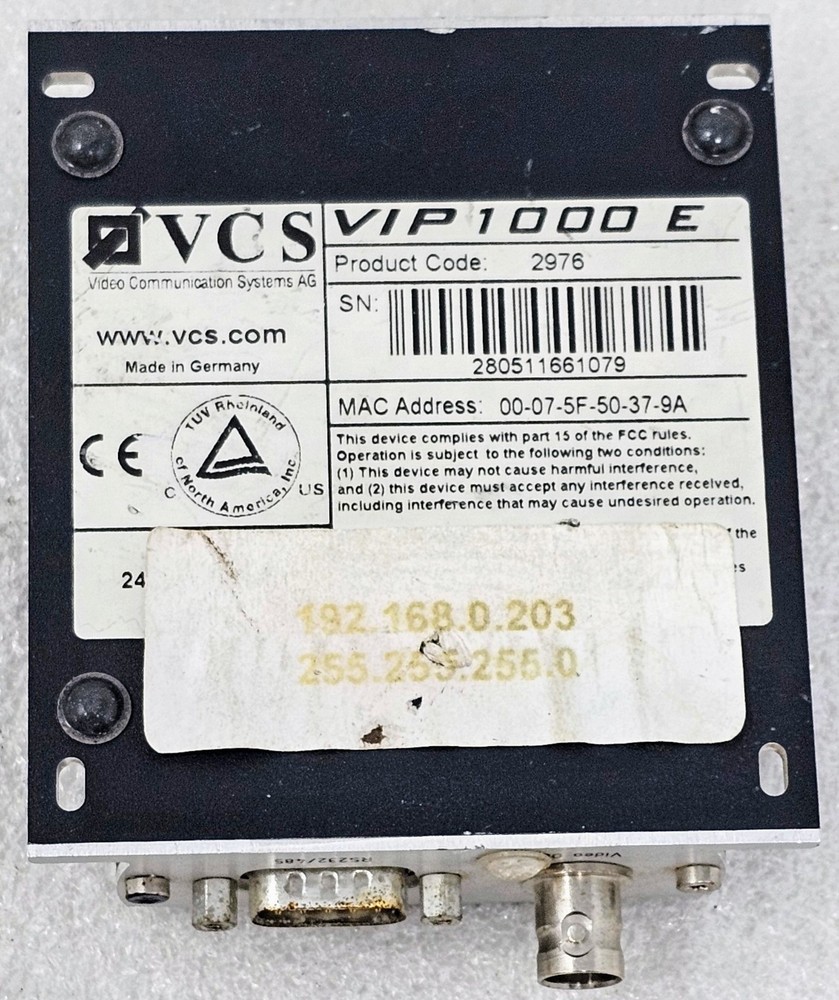 VCS VIP 1000 Single Channel Encoder (No Connector/No PS)