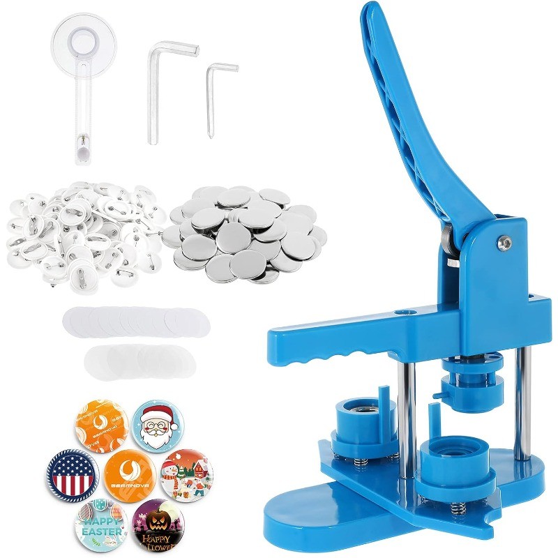Button Maker Machine, 25mm (1 Inch) Pin Maker Kit Rotary Style, Complete Button
