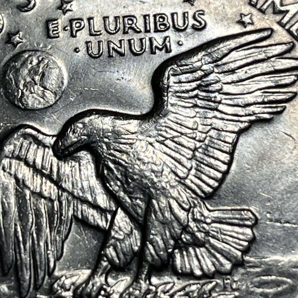 1972 P Eisenhower Ike Dollar Type 2 Die Crack Errors Wounded / Speared Eagle
