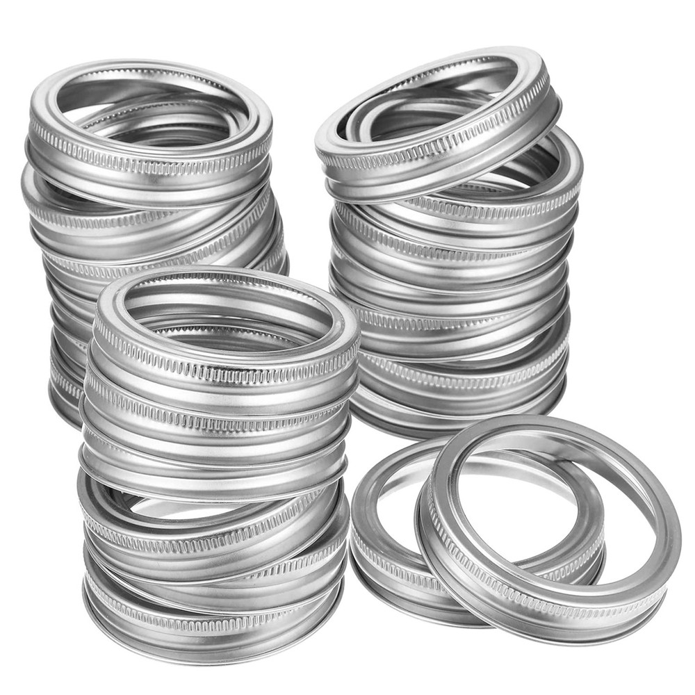 24 Pcs Regular Mouth Canning Jar Metal Rings Split-Type Jar Bands Replacement