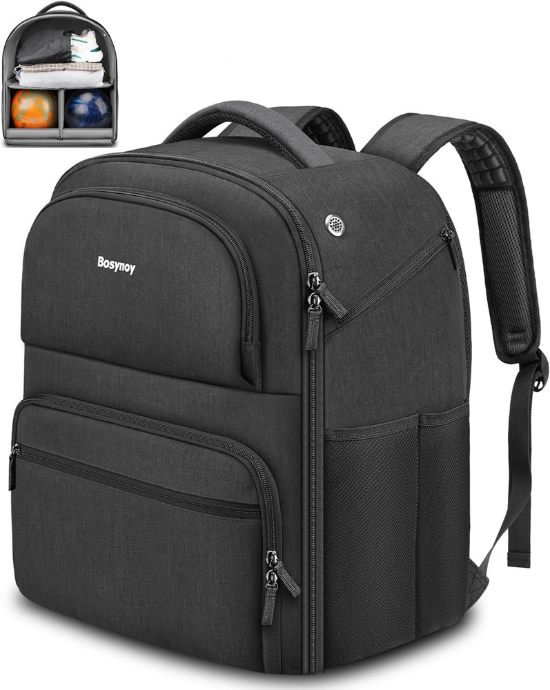 2 Ball Bowling Backpack, Extra Large Bowling Ball Bag Totes with Protective Foam