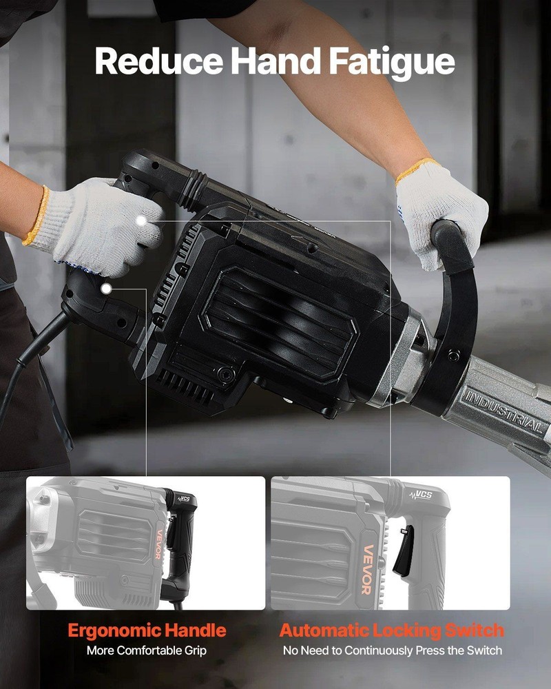 3000W 1700BPM Breaker Hammer Lightweight Alloy Construction