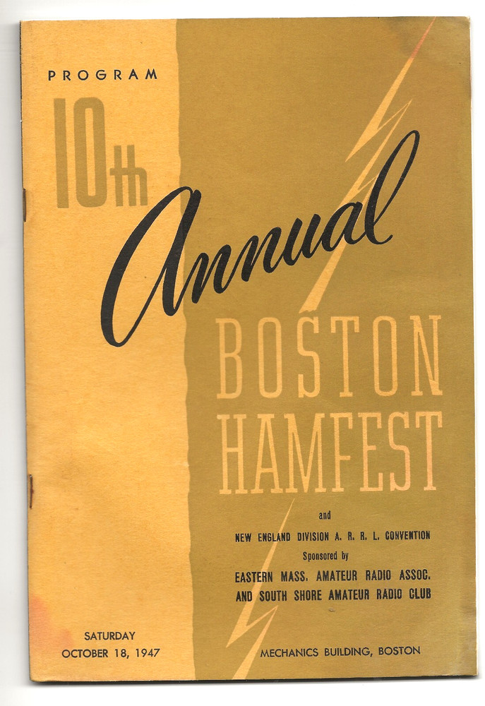 1947 Boston Hamfest Program - Ham Radio, Shortwave, Event Program-Dipole Antenna