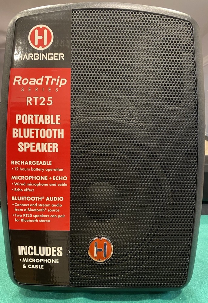 Harbinger RT25 Portable Bluetooth Speaker With Upgraded Audio, Technic Microphon
