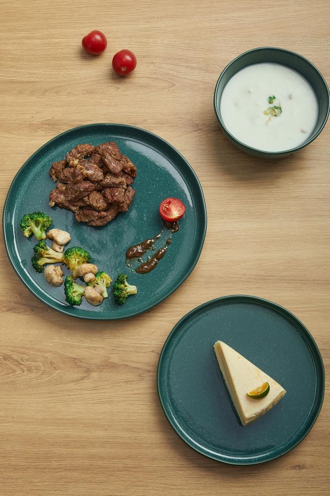 Ceramic Dinnerware Set 4 Reactive Glaze Plates & Bowls Sets Dining
