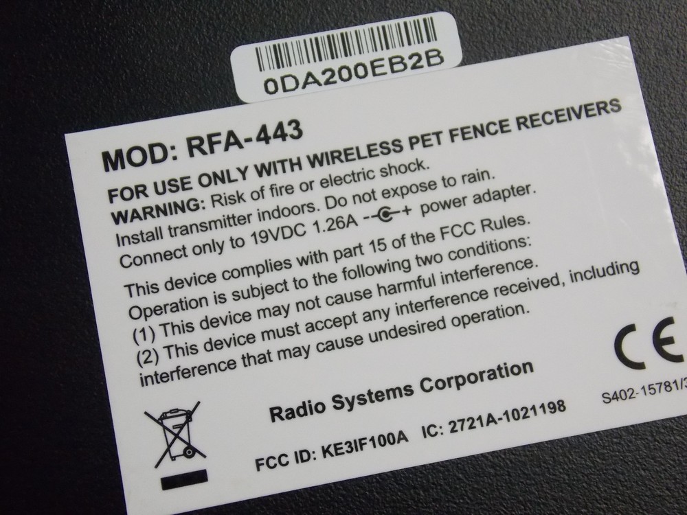 PetSafe RFA 443 Wireless Pet Containment System Transmitter Unit ONLY NO ADAPTER