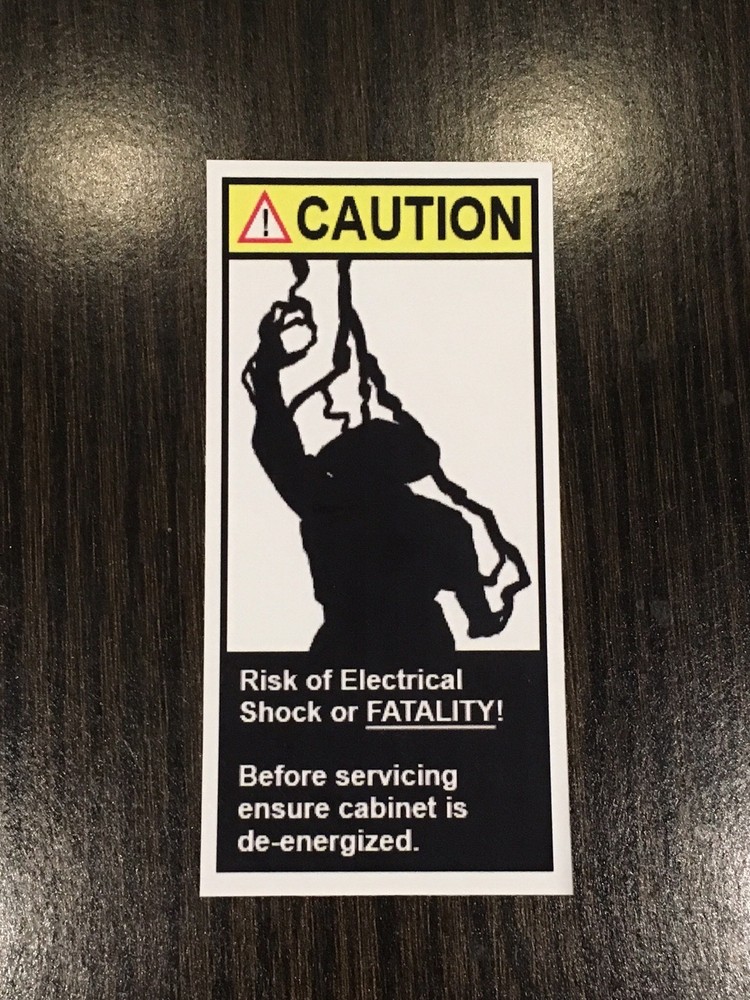 Raiden Caution Electrical Shock Fatality Vinyl Sticker Mortal Kombat Arcade