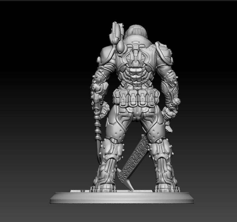 Doom Guy | Sci-Fi Resin Miniature | D&D Tabletop RPGs Role Playing