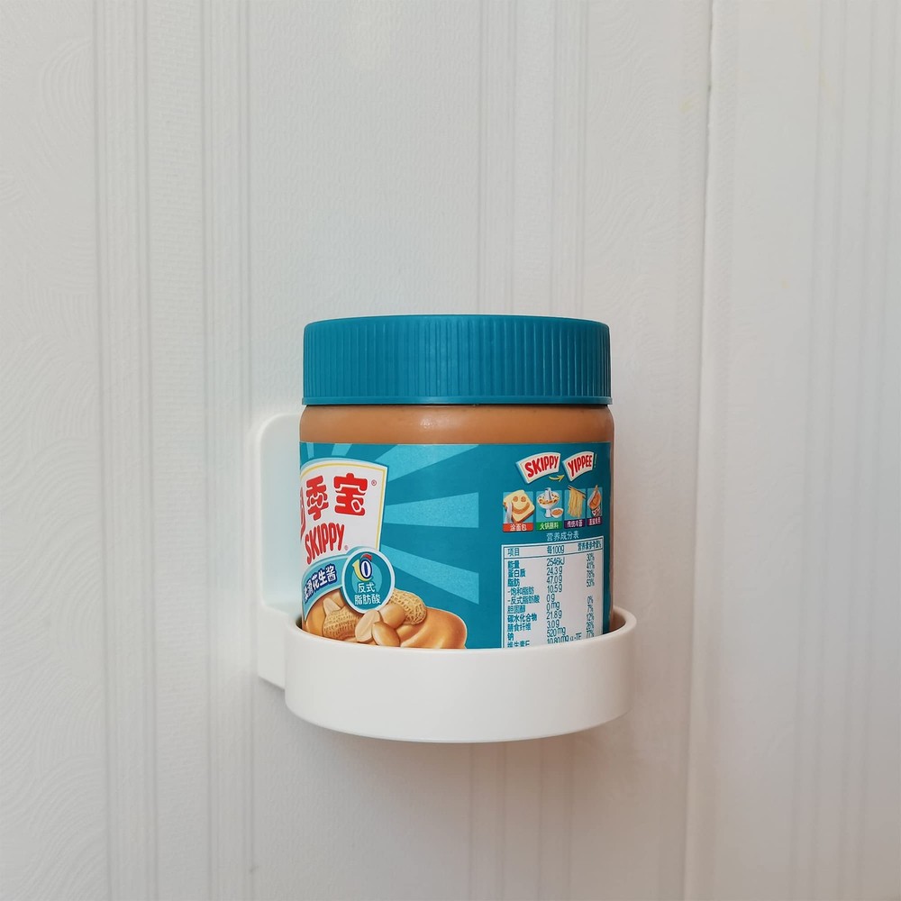 2-Pcs Adhesive Plastic Round Floating Shelf Stick-On Wall Mounted Cup Holder