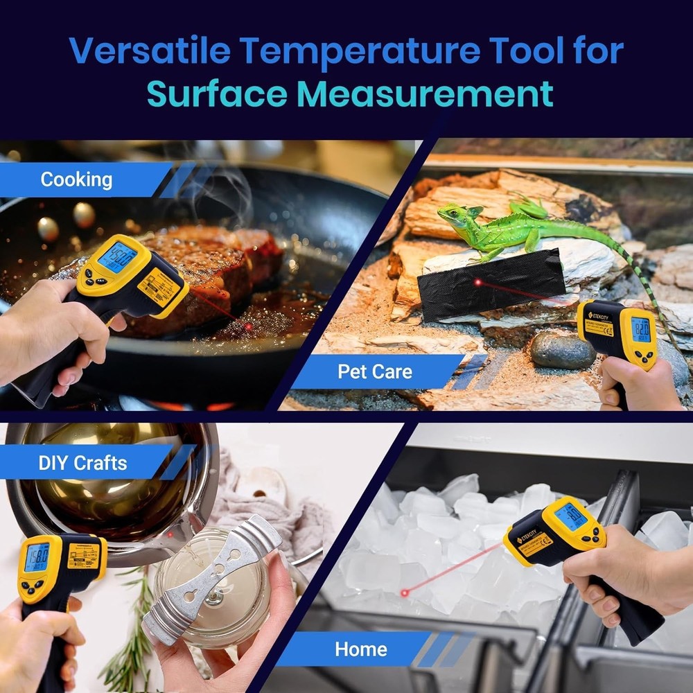 User-Friendly Infrared Temperature Gun - Adjustable Emissivity & Backlit Screen