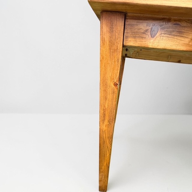 Vintage Solid Pine Farmhouse Kitchen Table Refinished Rustic 48x30