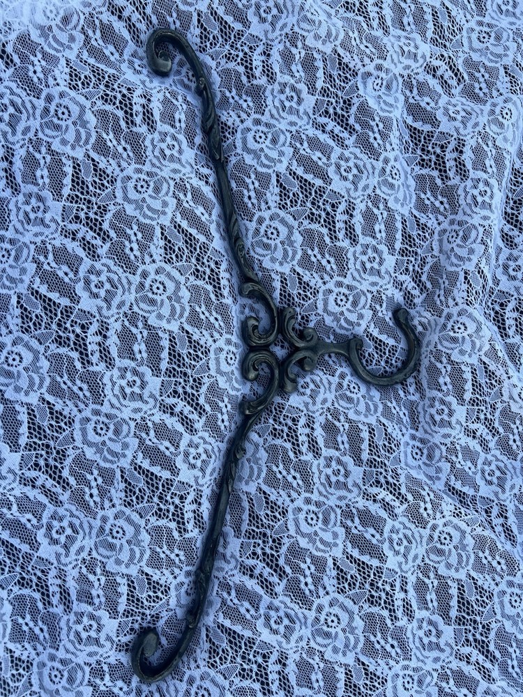 Handmade Black Wrought Iron Decorative Hook Bracket