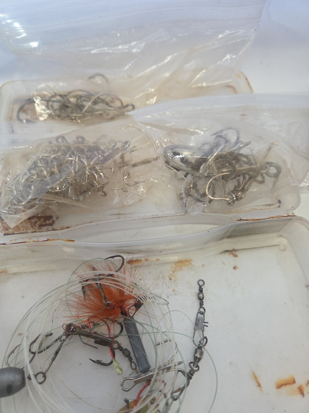 Large Lot Of Misc Fishing Hooks Tackle Trout Salmon Bass New And Used