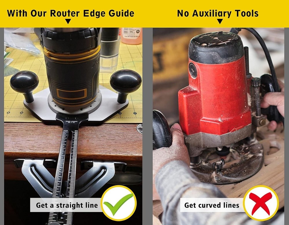 Durable Router Edge Guide for Compact Routers - Precision Woodworking Tool