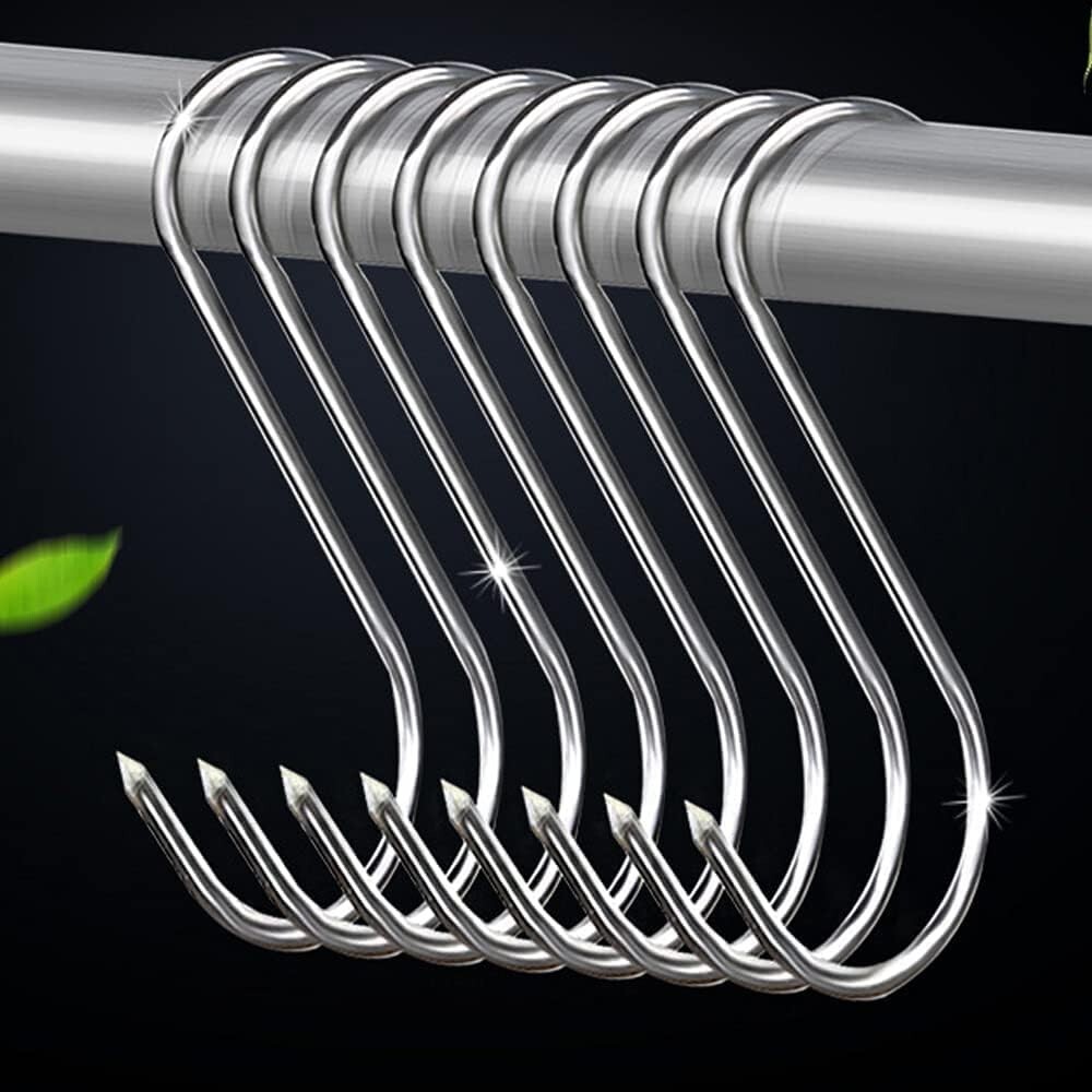 Meat Hooks Stainless Steel Butcher Hooks Meat Processing High Quality 20 PCS