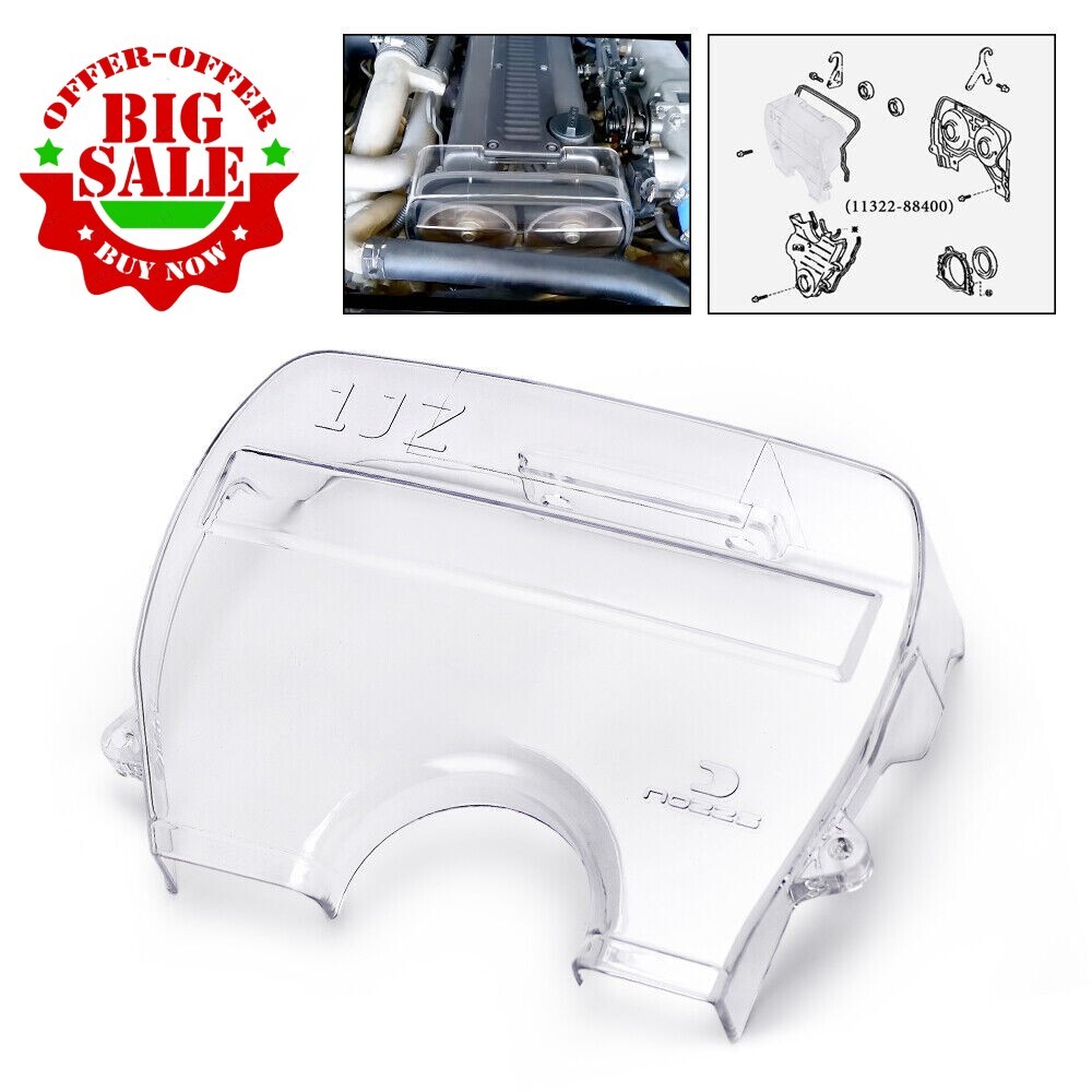 Clear Cam Timing Belt Cover Fit For Toyota Supra Chaser Soarer Cresta 1JZ 1JZGTE