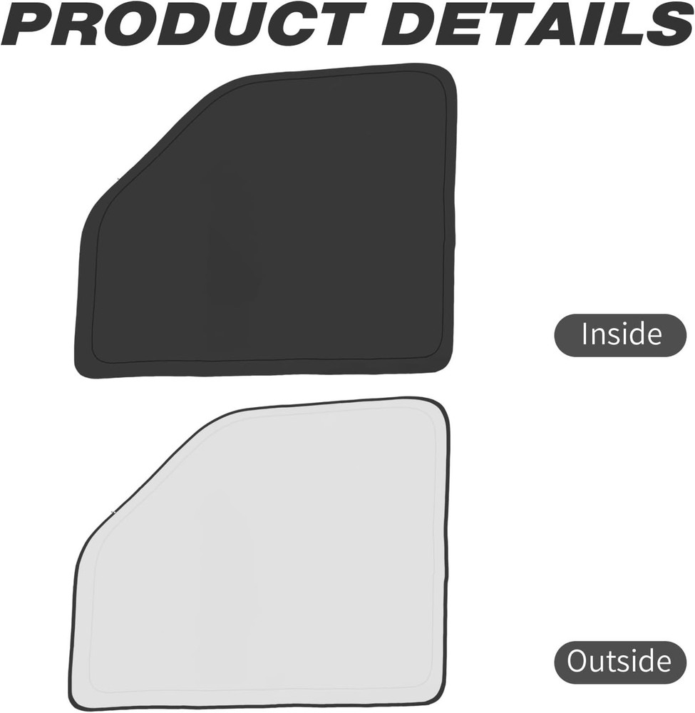 Front Side Window Sun Shade for Silver & Black-Fit Ford E-150 E-250 E-350 E-450