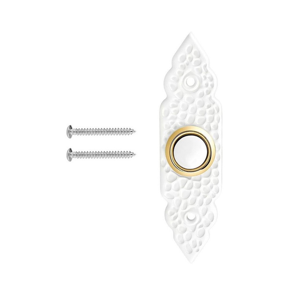 White Wired Doorbell Button Replacement with Reinforced Internal Components