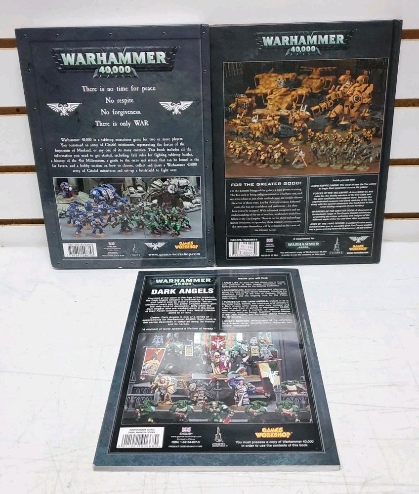 Warhammer 40K Lot: 2008 Rulebook, Tau Empire Codex & Dark Angels Codex *READ*