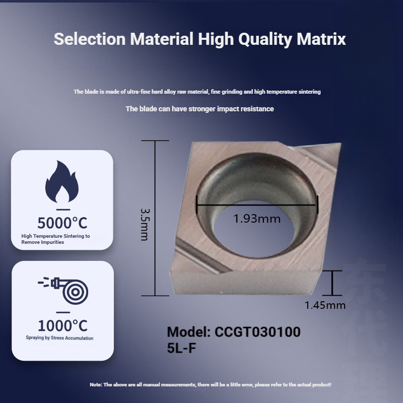 Carbide Insert CCGT0301005L-F 10pcs For stainless steel processing