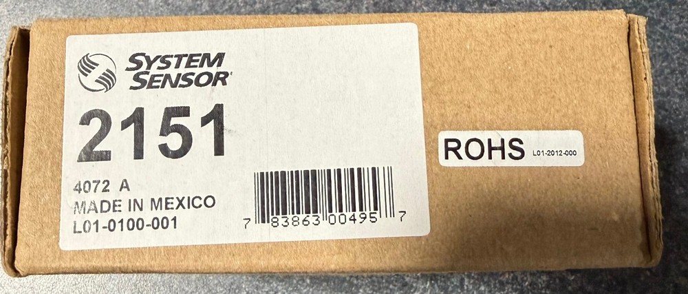 System Sensor 2151 LP Plug-In Smoke Detector White