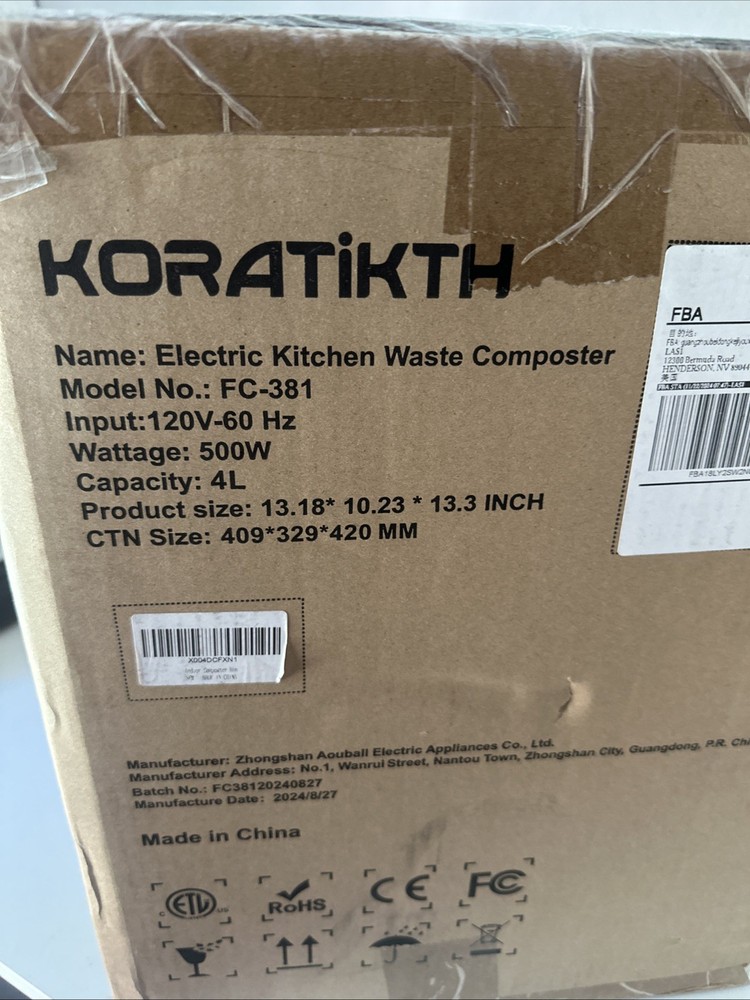 4L Electric Composter for Kitchen: Indoor Smart Quick Composting Machine with...