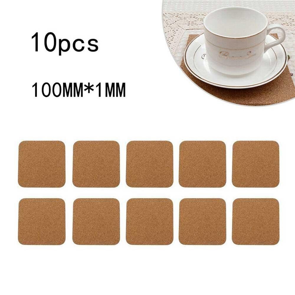 DIY Projects Cork Coasters 10Pcs Square Cork Mat for Crafting and Creativity